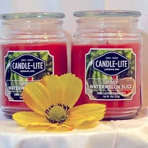 CANDLE SET JUICY WATERMELON SLICE LONG LASTING  BEAUTIFUL FRAGRANCE 18 OZ